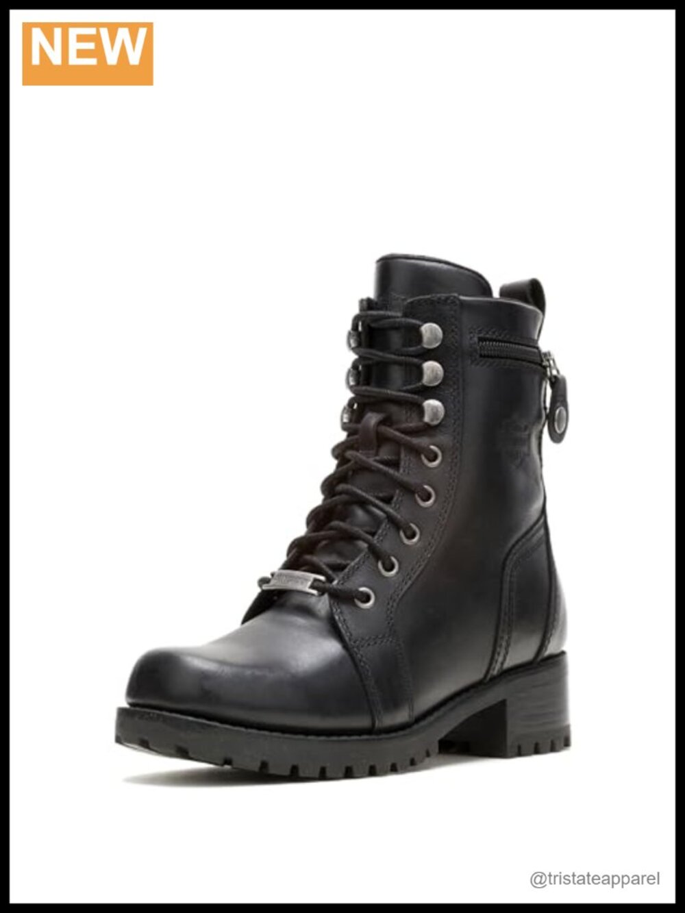 Harley-Davidson Women's Keeler Leather Motorcycle Boots Mid-Calf Lace-Up